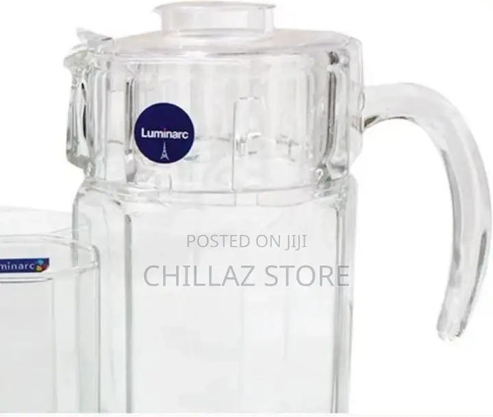 Luminarc Unique Jug Pitcher and Quality 6 Drinking Glasses-