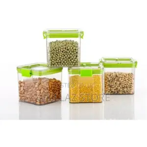 4-Piece Plastic Transparent Plain Storagebox Tins Containers