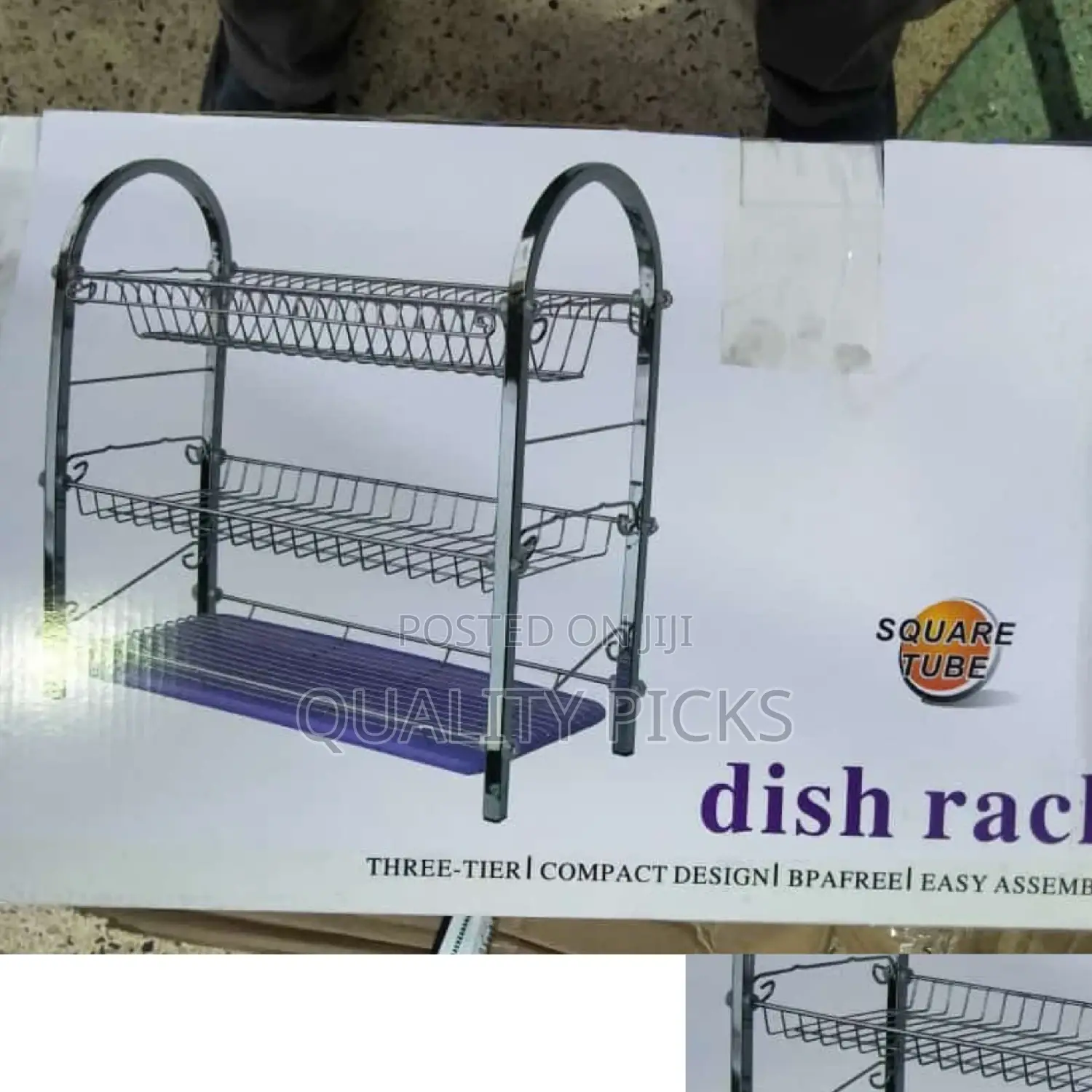 Metallic 3 Layer Dish Rack Organizer