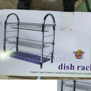 Metallic 3 Layer Dish Rack Organizer