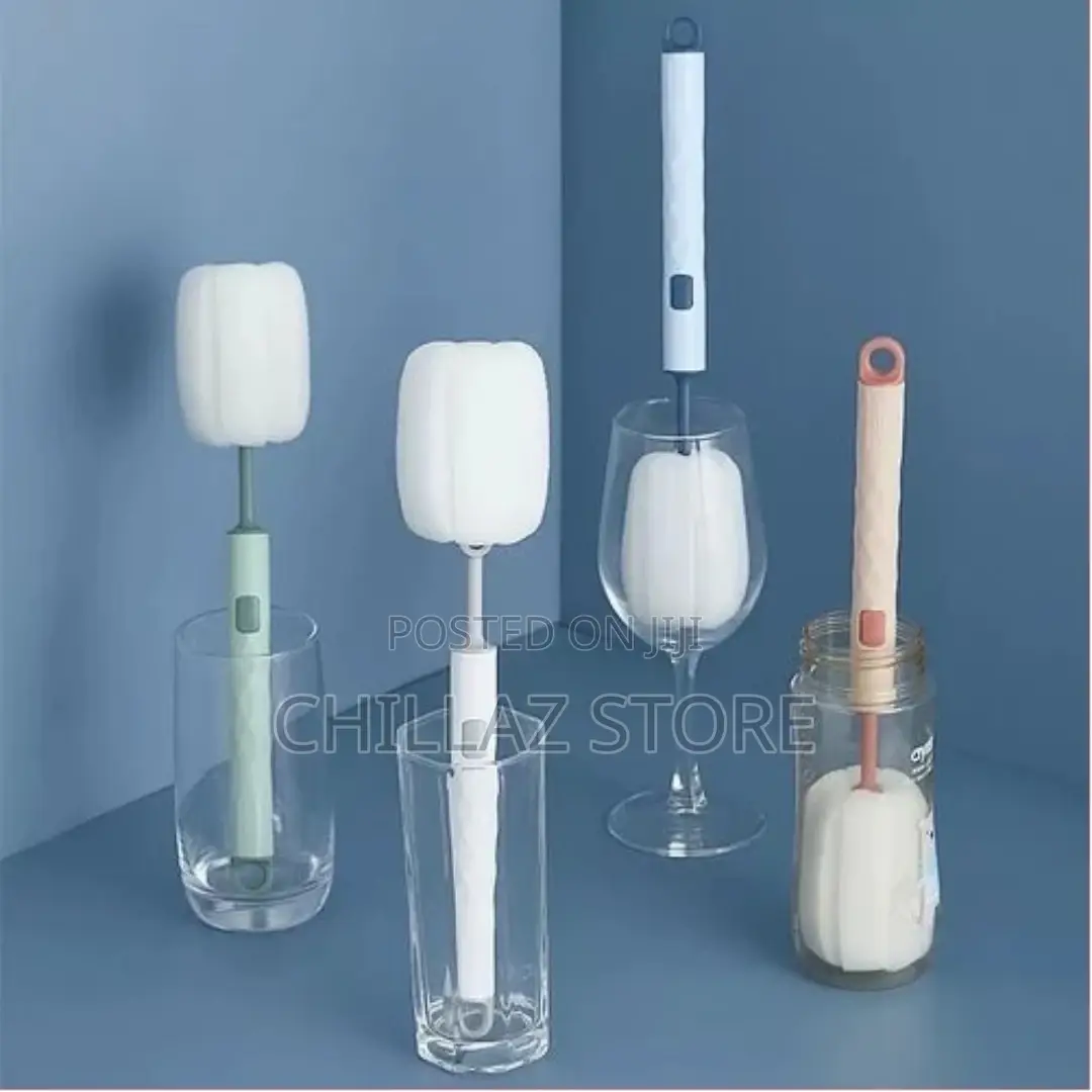 2 Pc Sponge Cleaning Dish Bottle Glass Cup Scrubber Brush