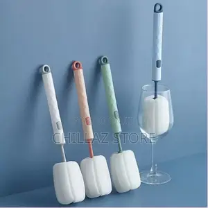 2 Pc Sponge Cleaning Dish Bottle Glass Cup Scrubber Brush