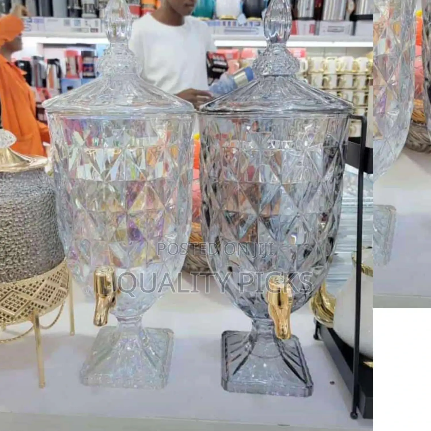 Glass Beverage Juice Dispenser Jar