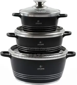 Life Smile 3 Pieces of Non-Stick Serving/Saucepans/Cookware