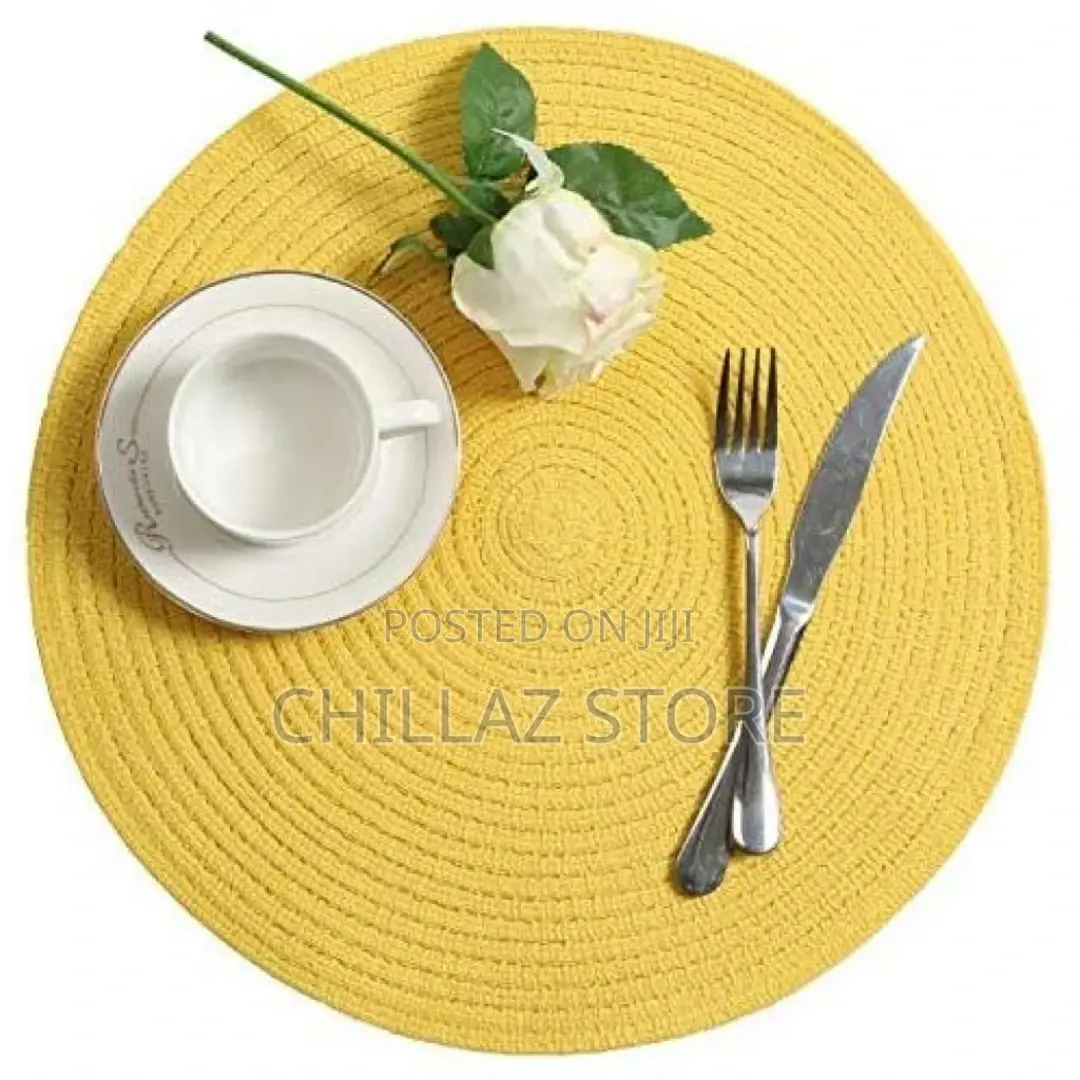 6 Round Decorative Placemats Table Mats- Light