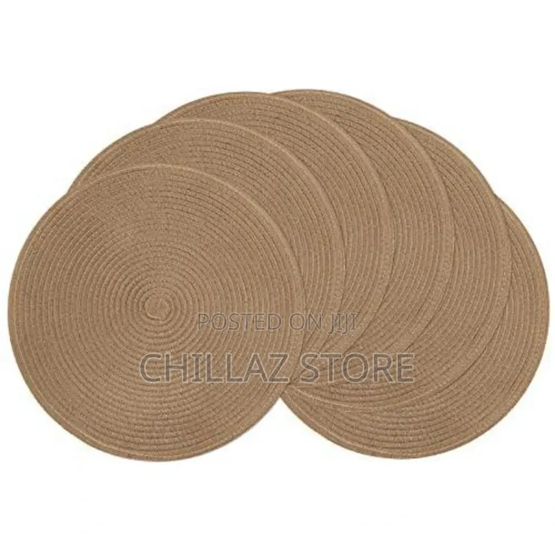 6 Round Decorative Placemats Table Mats-
