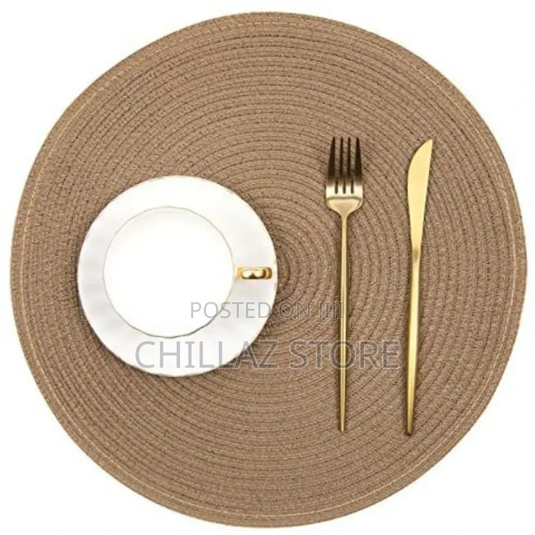 6 Round Decorative Placemats Table Mats-