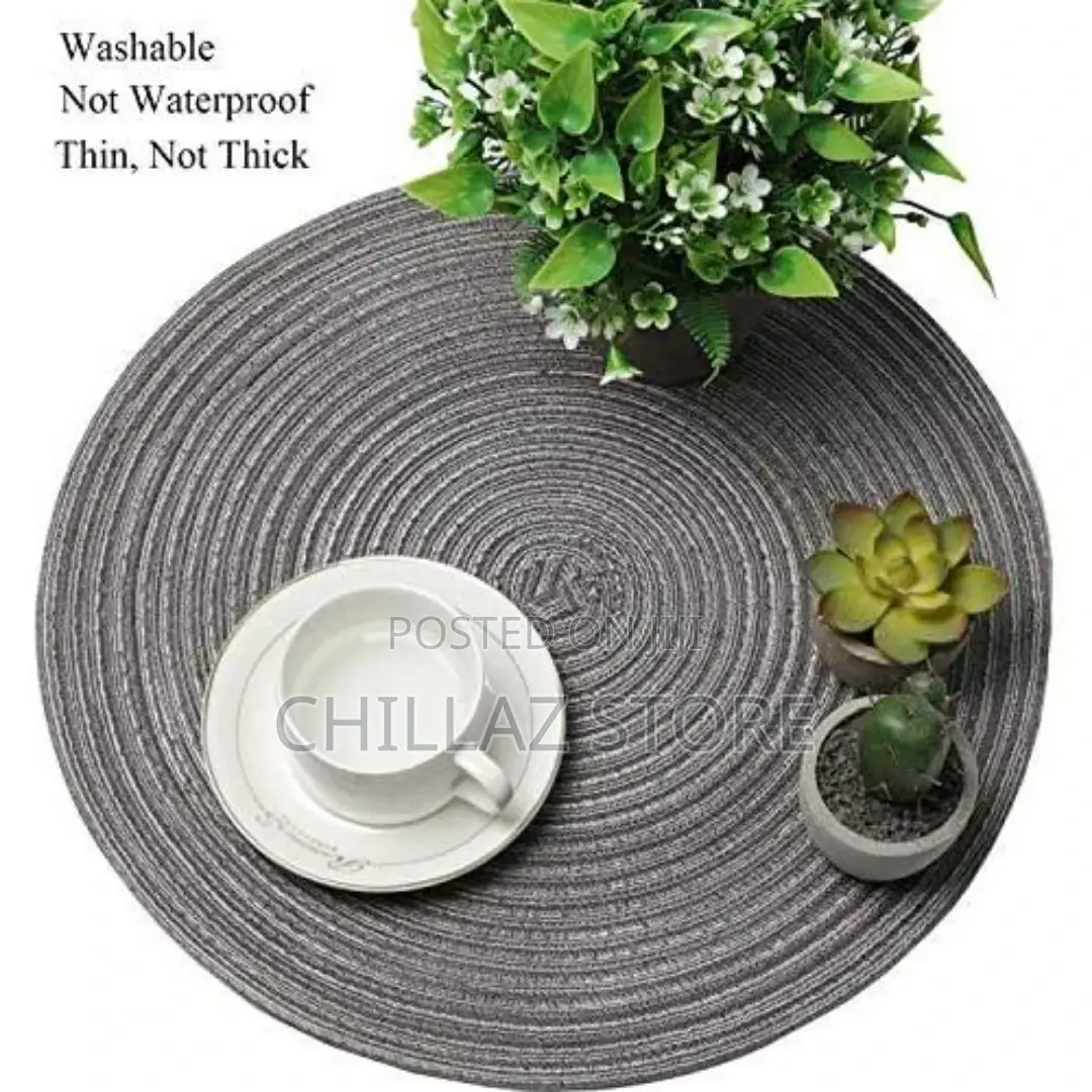 6 Round Decorative Placemats Table Mats-