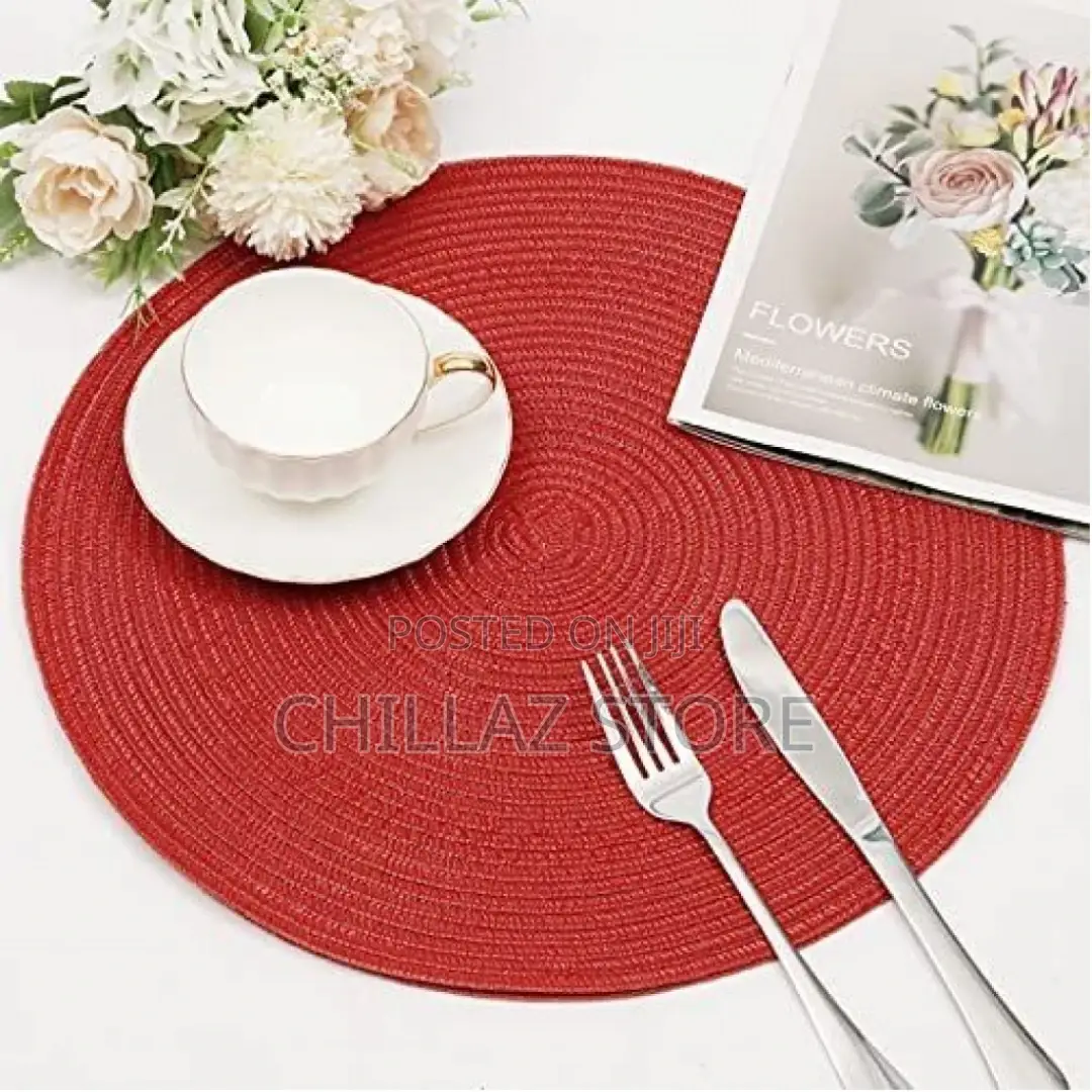 6 Round Decorative Placemats Table Mats