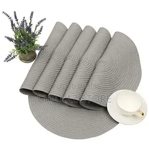 6 Pc Round Decorative Placemats Table Mats
