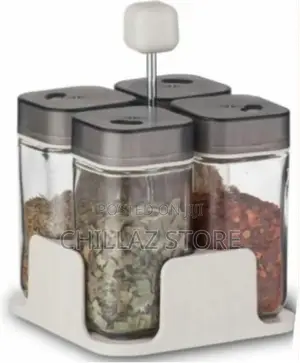 4pc Countertop Spice, Salt, Pepper Shaker Rack Organizer