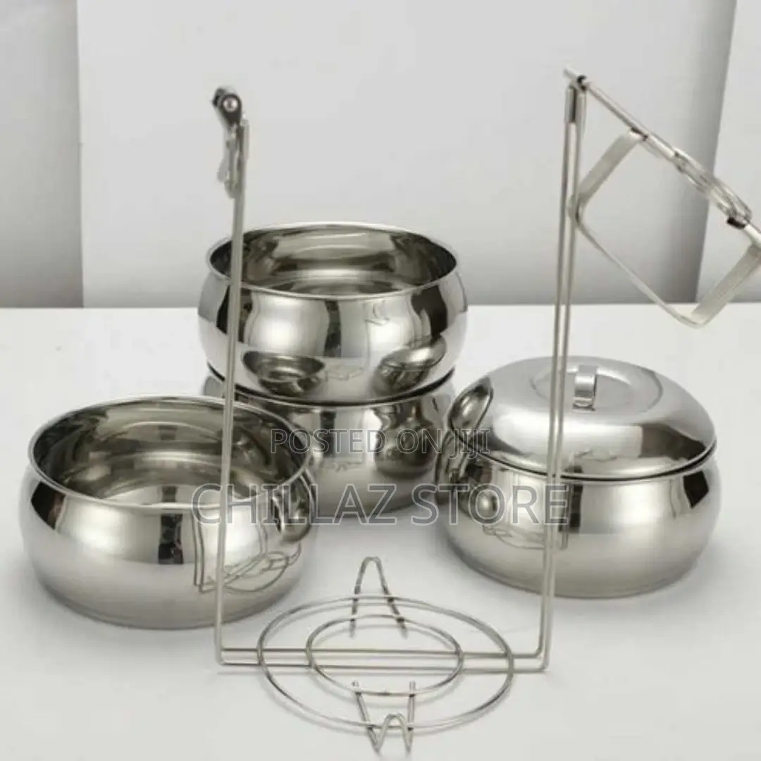 Steel Belly Food Carrier, Tiffin Lunch Box With 4 Container