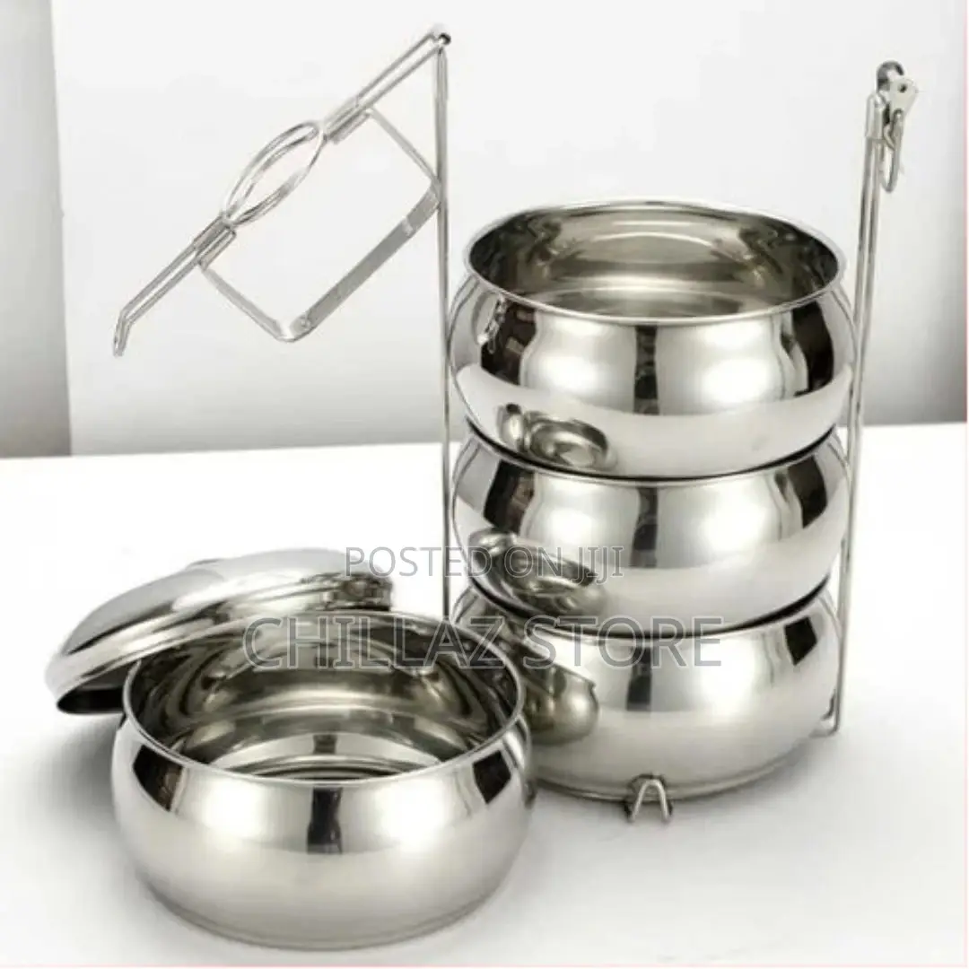 Steel Belly Food Carrier, Tiffin Lunch Box With 4 Container