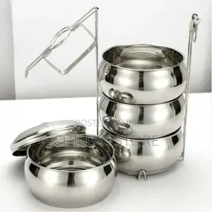 Steel Belly Food Carrier, Tiffin Lunch Box With 4 Container