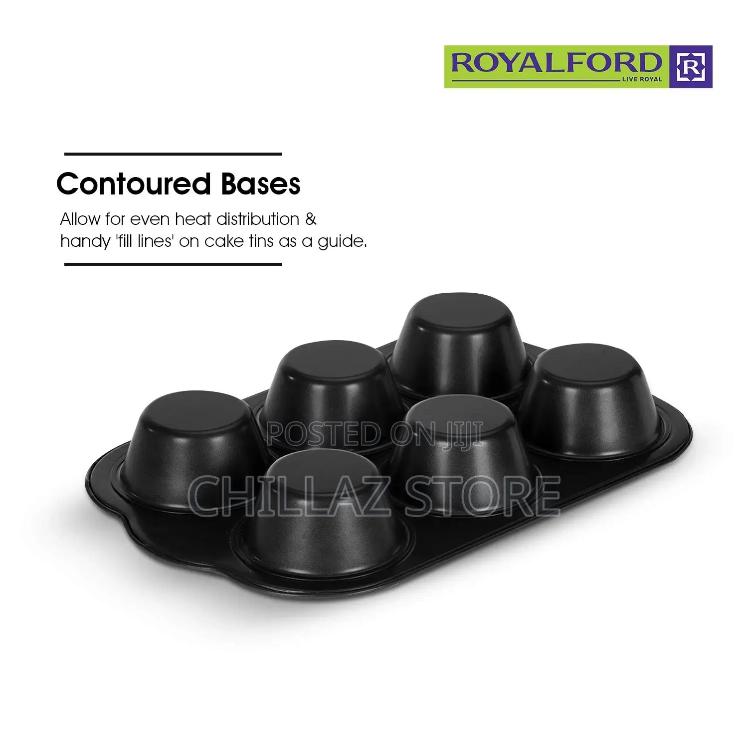 Royalford 6 Cup Jumbo Muffin Pan, Cupcake Pan