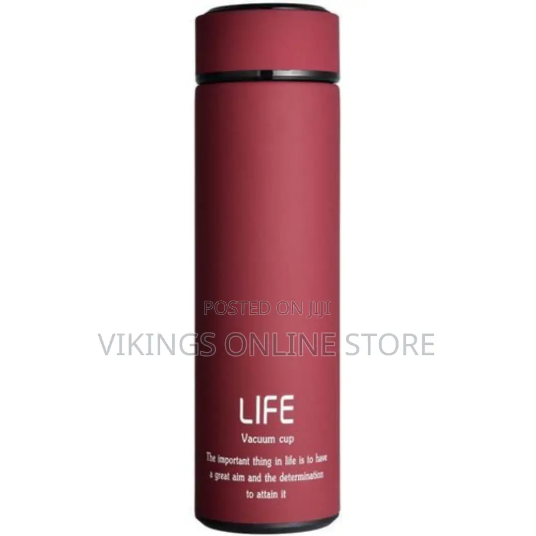 Life Home Thermos Tea Vacuum Flask With Filter - Red