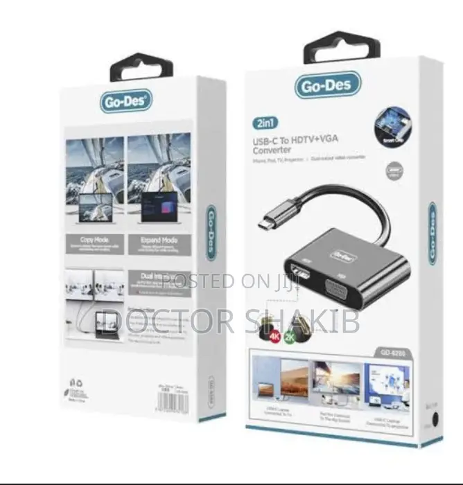 2 in 1 USB C to HD TV Plus VGA Converter