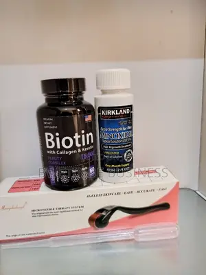 Kirkland Minoxidil + Biotin + Derma Roller Beard Growth Pack