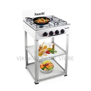 Saachi Stainless Steel 4 Gas Burner Stove Shelves - White