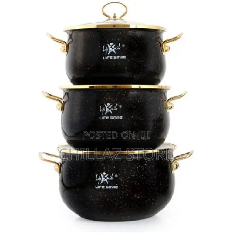 Life Smile 6 Pieces of Granite Enamel Serving/Saucepans/