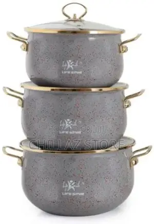 Life Smile 6 Pieces of Granite Enamel Serving/Saucepans/