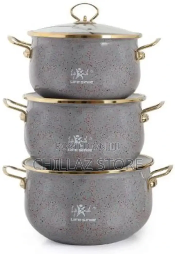 Life Smile 6 Pieces of Granite Enamel Serving/Saucepans/