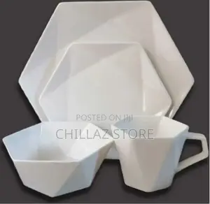 24 Pieces of Hexagonal Plates, Bowls, Cups, Dinner Set-