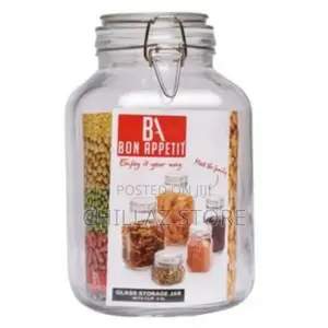 2litre Glass Clip Jar, Cereal Food Cookie Storage Tin