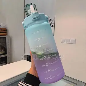 2L Time Marked Fitness Jug Outdoor Frosted Water Bottle
