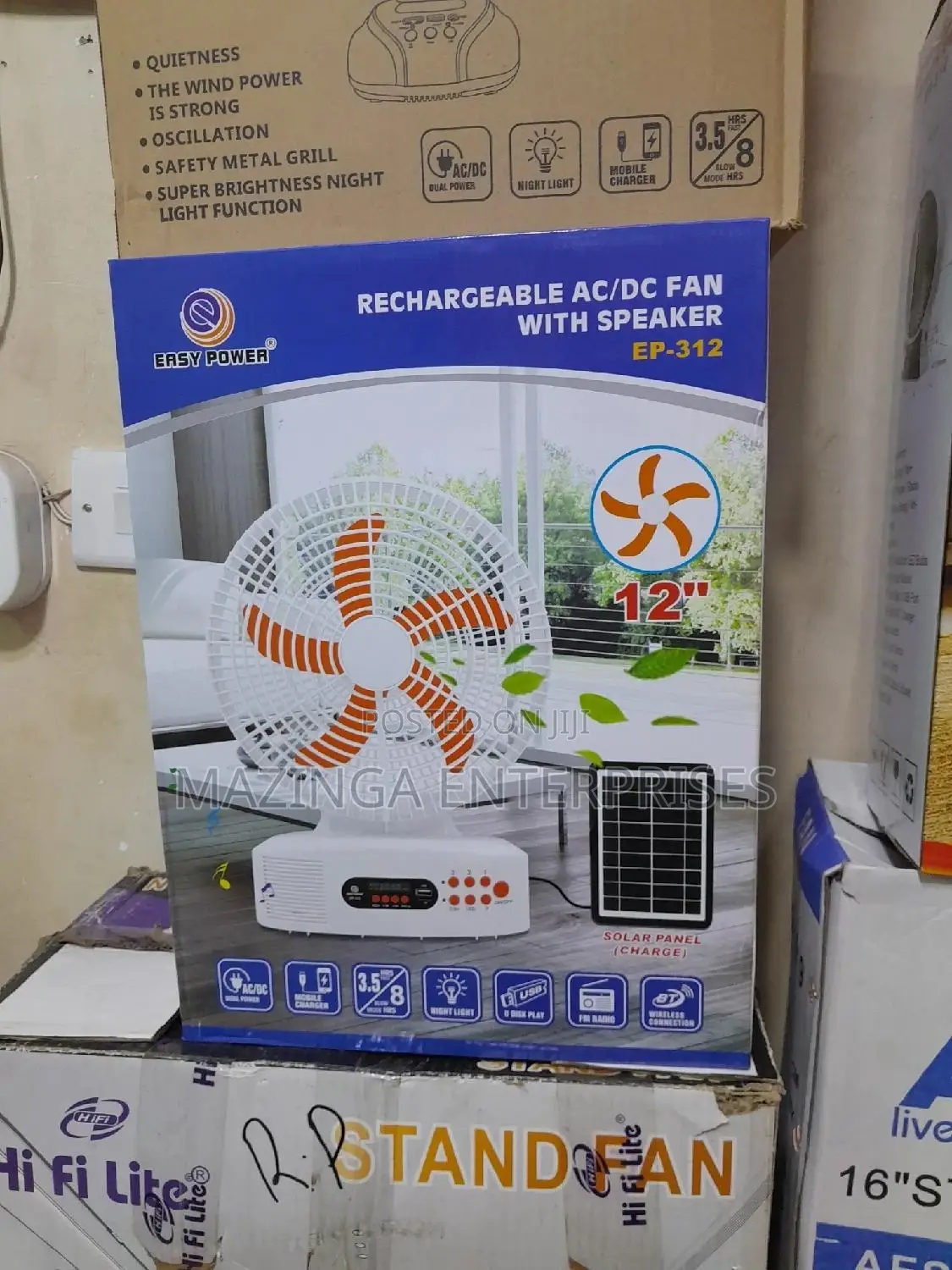 AC/DC Rechargeable Table Fan With Wireless Speaker