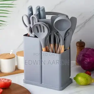 Silicone Kitchenware 19pcs Set Cooking Spoons and Knives Set