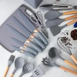 Silicone Kitchenware 19pcs Set Cooking Spoons and Knives Set