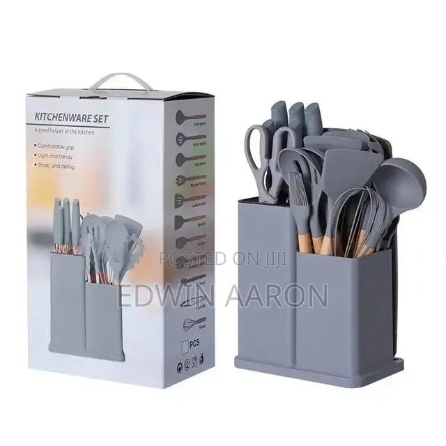 Silicone Kitchenware 19pcs Set Cooking Spoons and Knives Set