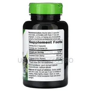 Nature's Way, Black Elderberry, 1,150 Mg, 100 Vegan Caps