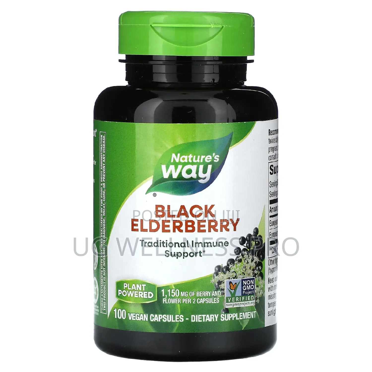 Nature's Way, Black Elderberry, 1,150 Mg, 100 Vegan Caps