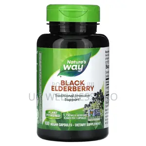 Nature's Way, Black Elderberry, 1,150 Mg, 100 Vegan Caps
