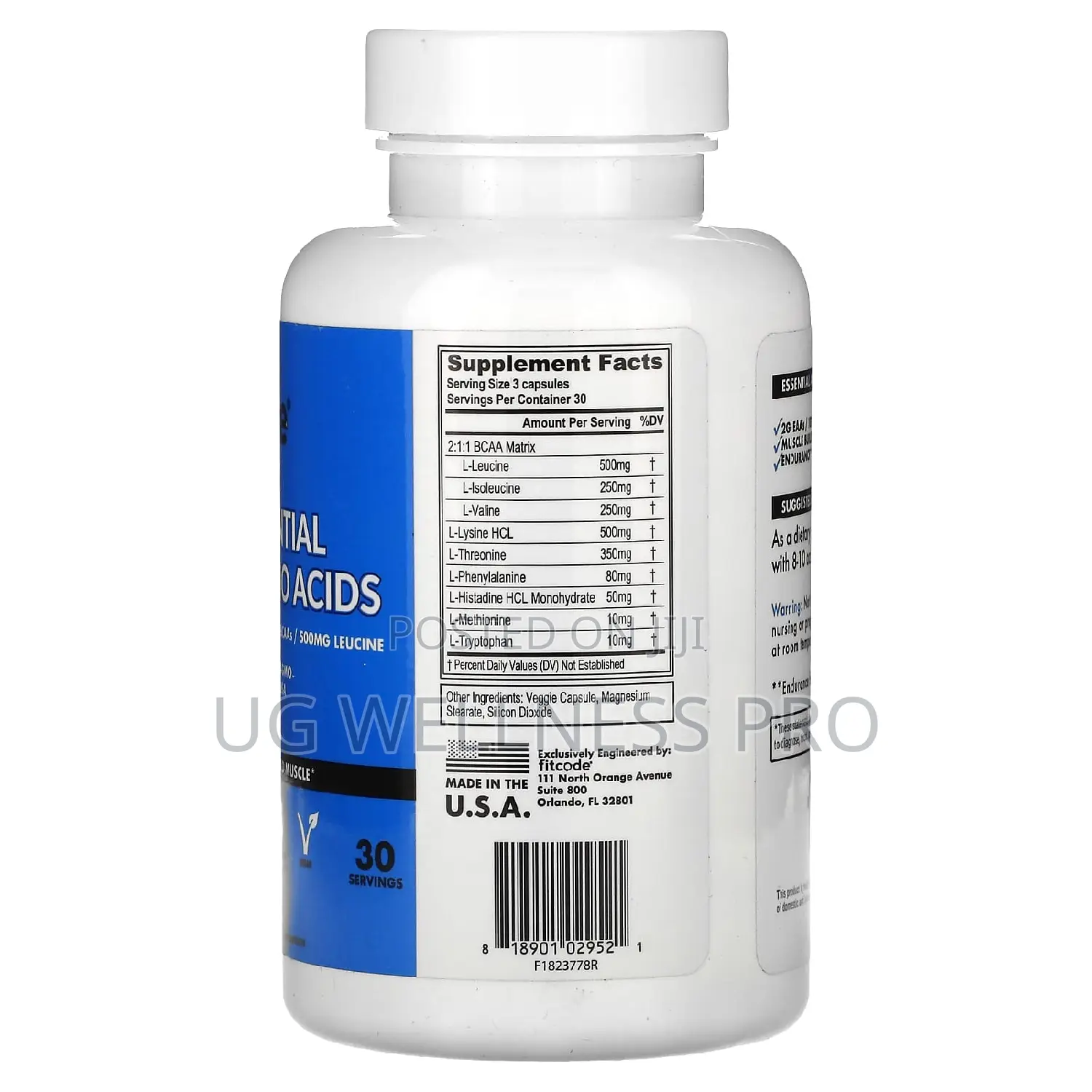 Fitcode, Essential Amino Acids, 90 Veggie Capsules