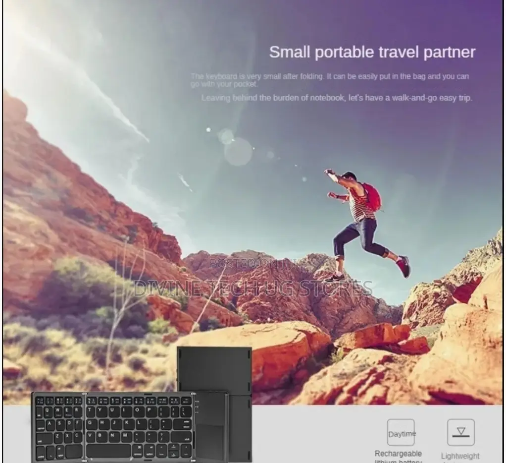 Wireless Bluetooth Tri-folding Keyboard-rechargeable