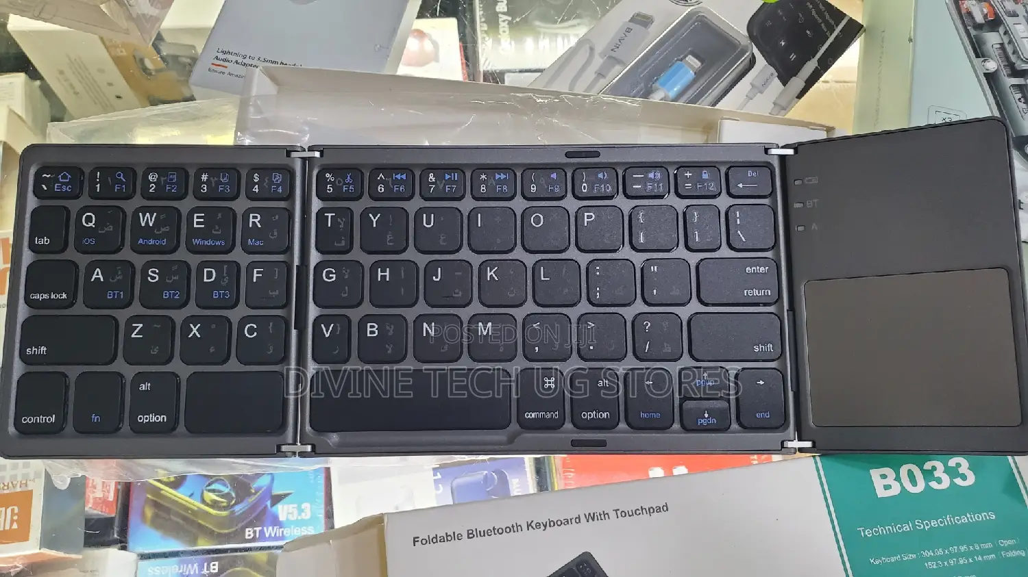 Wireless Bluetooth Tri-folding Keyboard-rechargeable