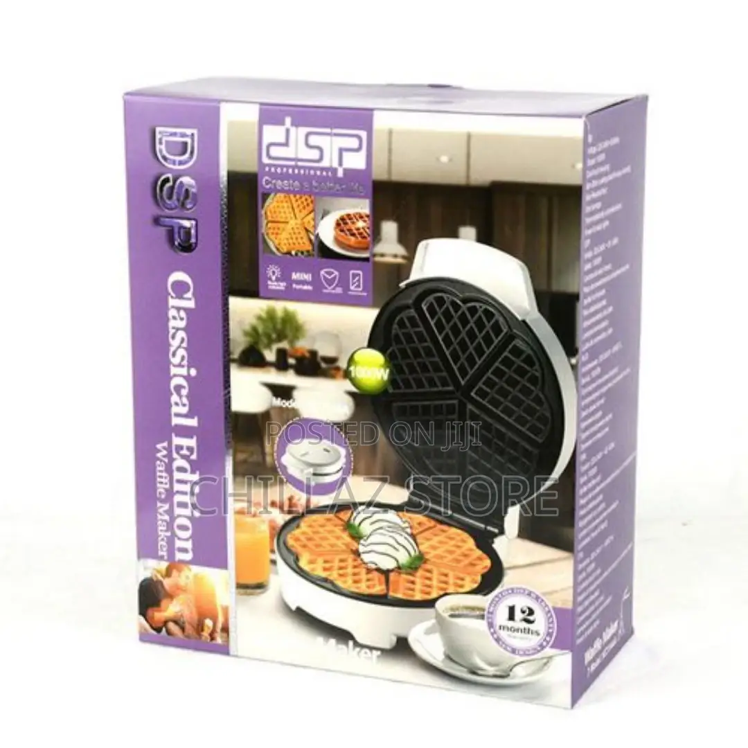 DSP Waffle Maker With Mini Heart-Shaped Waffles Grill