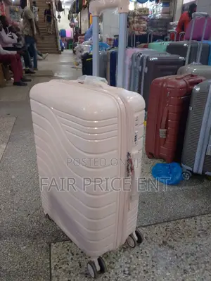 Original v. I. P Rubber Plastic Suitcases.Medium.( Cream)