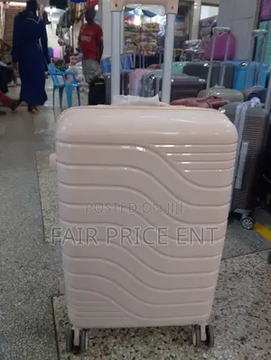 Original v. I. P Rubber Plastic Suitcases.Medium.( Cream)