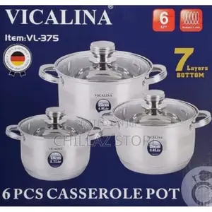 6 Pieces of Heavy Stainless Steel Saucepans Cookware,