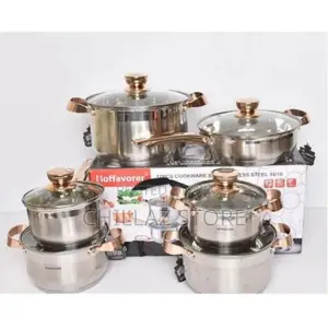12 Pc Stainless Steel Cookware Pots and Frying Pan Saucepans