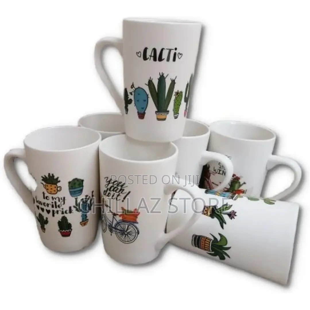6 Pieces of Mult-Printed Coffee Tea Cups Mugs-