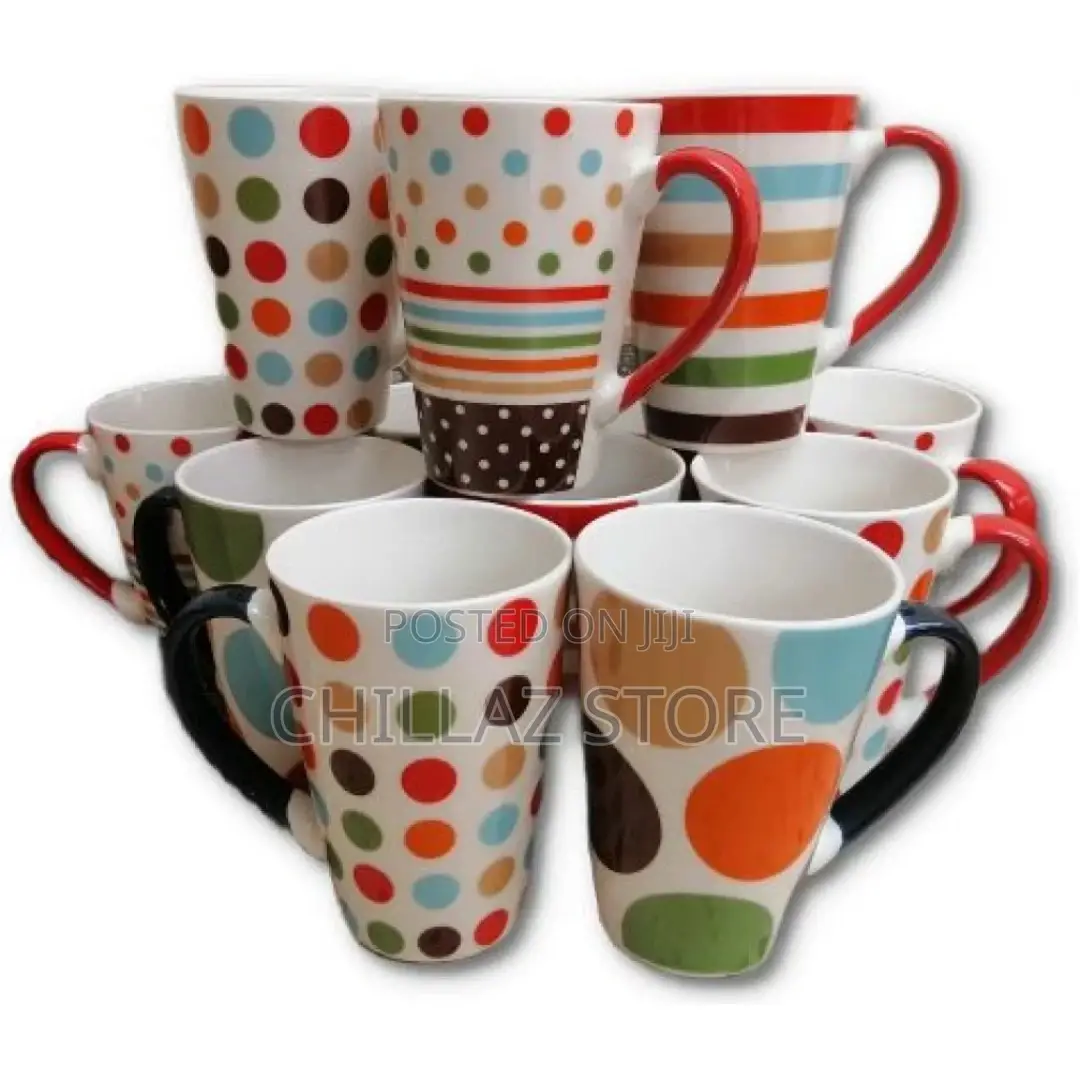 12 Pieces of Printed Coffee Tea Cups Mugs-