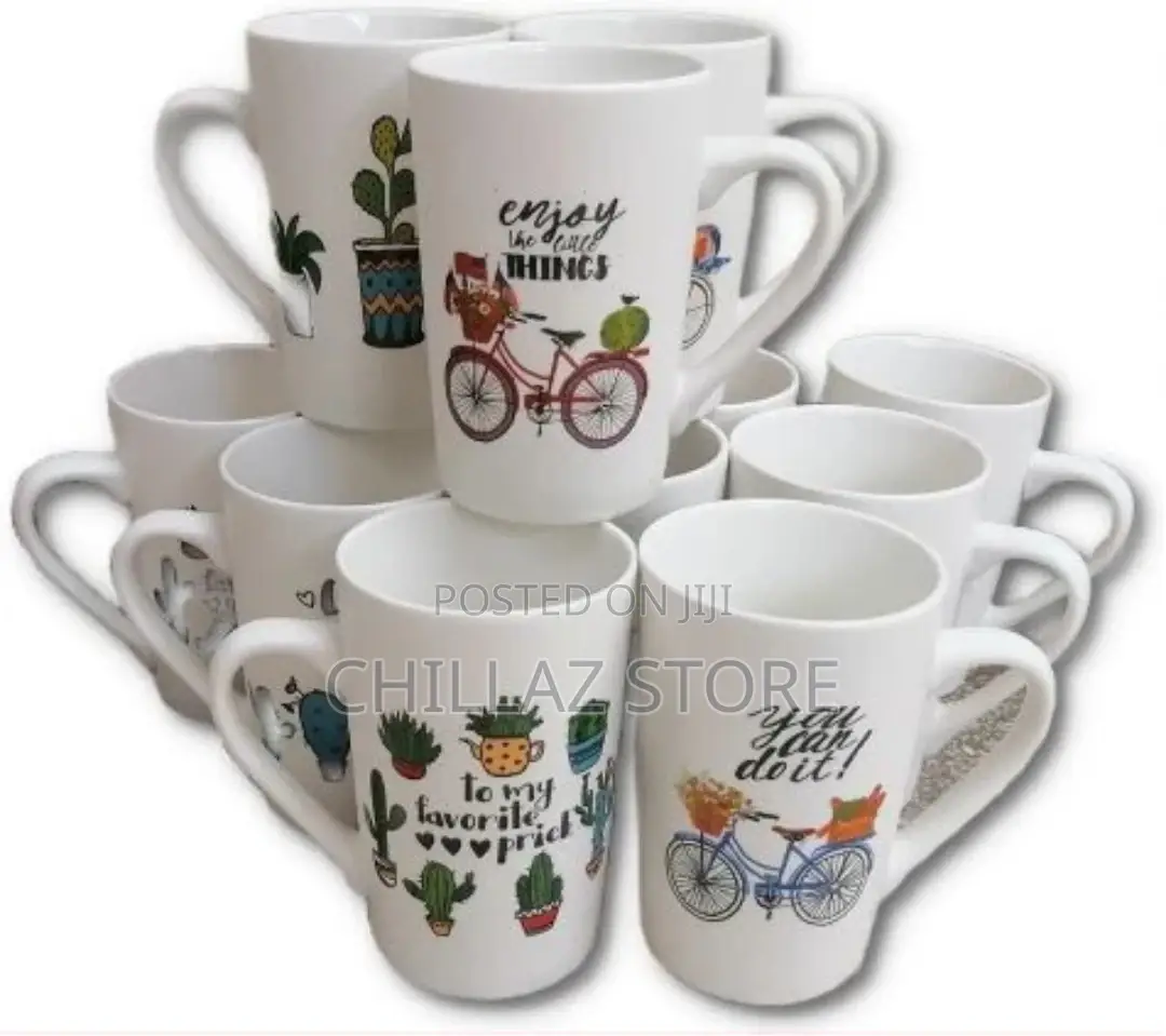 Lightbox 12 Pieces Multi-Print of Coffee Tea Cups Mugs
