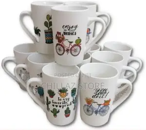 Lightbox 12 Pieces Multi-Print of Coffee Tea Cups Mugs