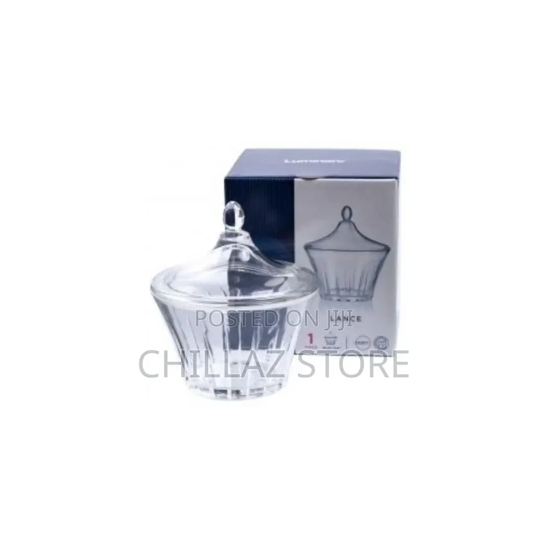 Luminarc Lance Glass Sugar Bowl Dish With Lid –