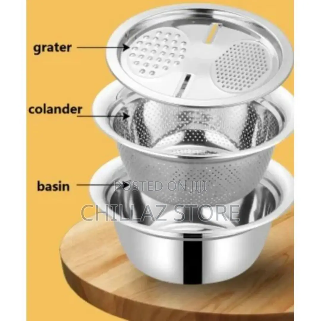 3 In1 Colander Basin, Grater Strainer